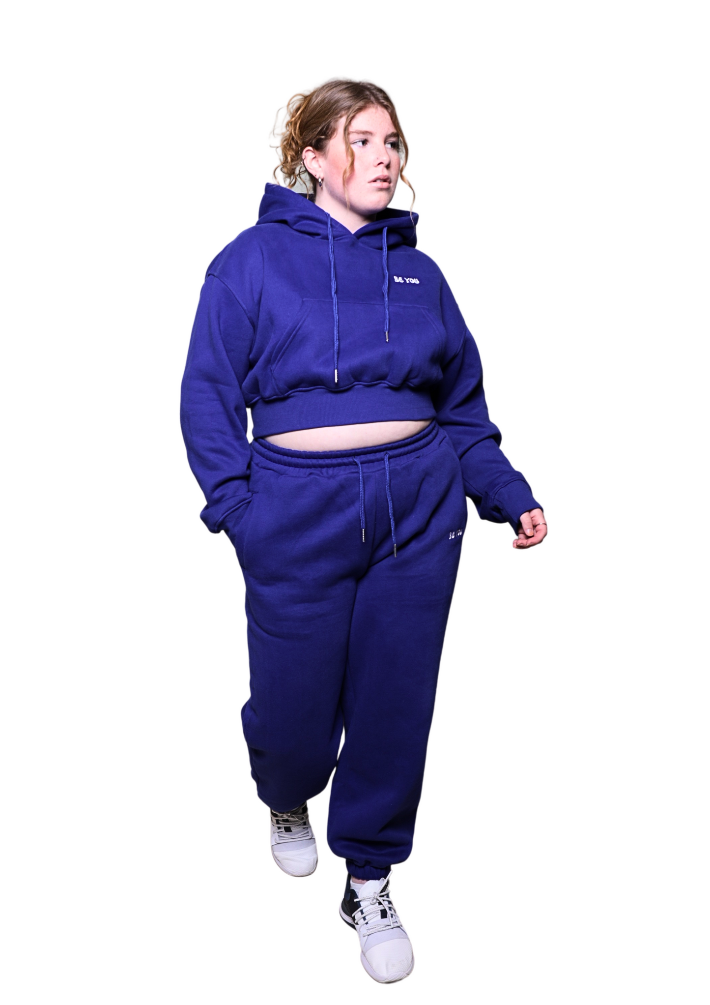 Royal Blue Heavy Cropped Hoodie