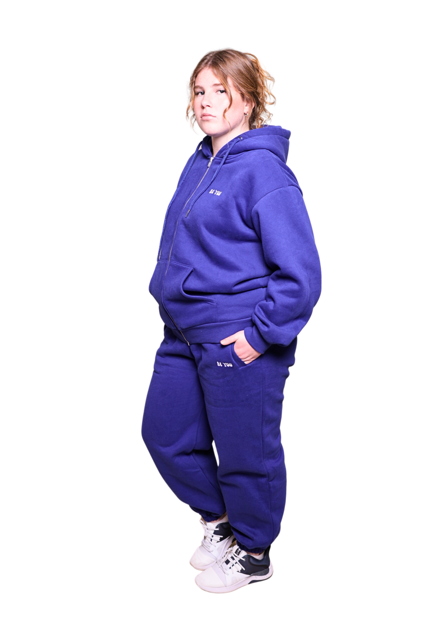 Unisex Royal blue Full-zip Heavy pullover Hoodie