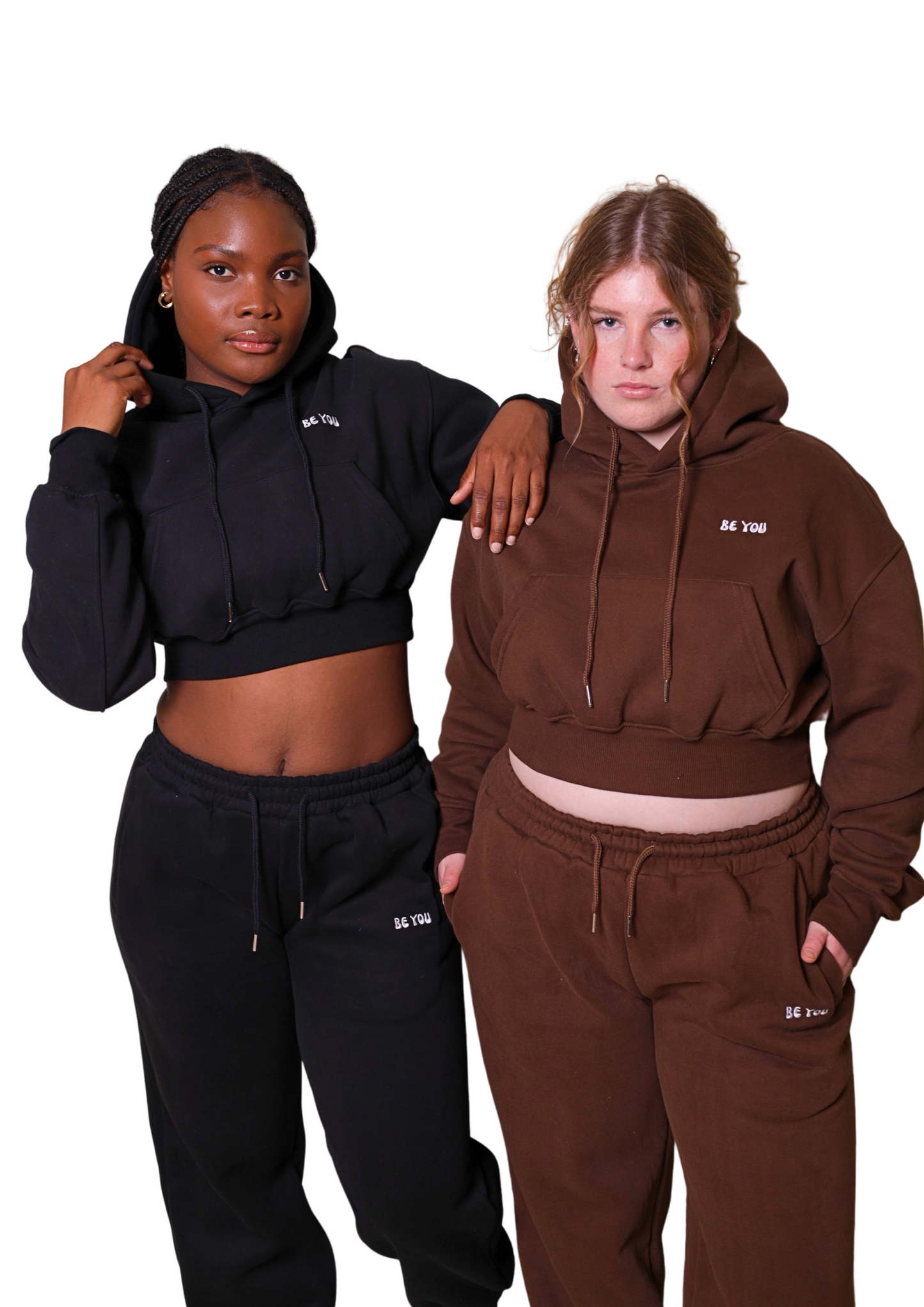 Black Heavy Cropped Hoodie