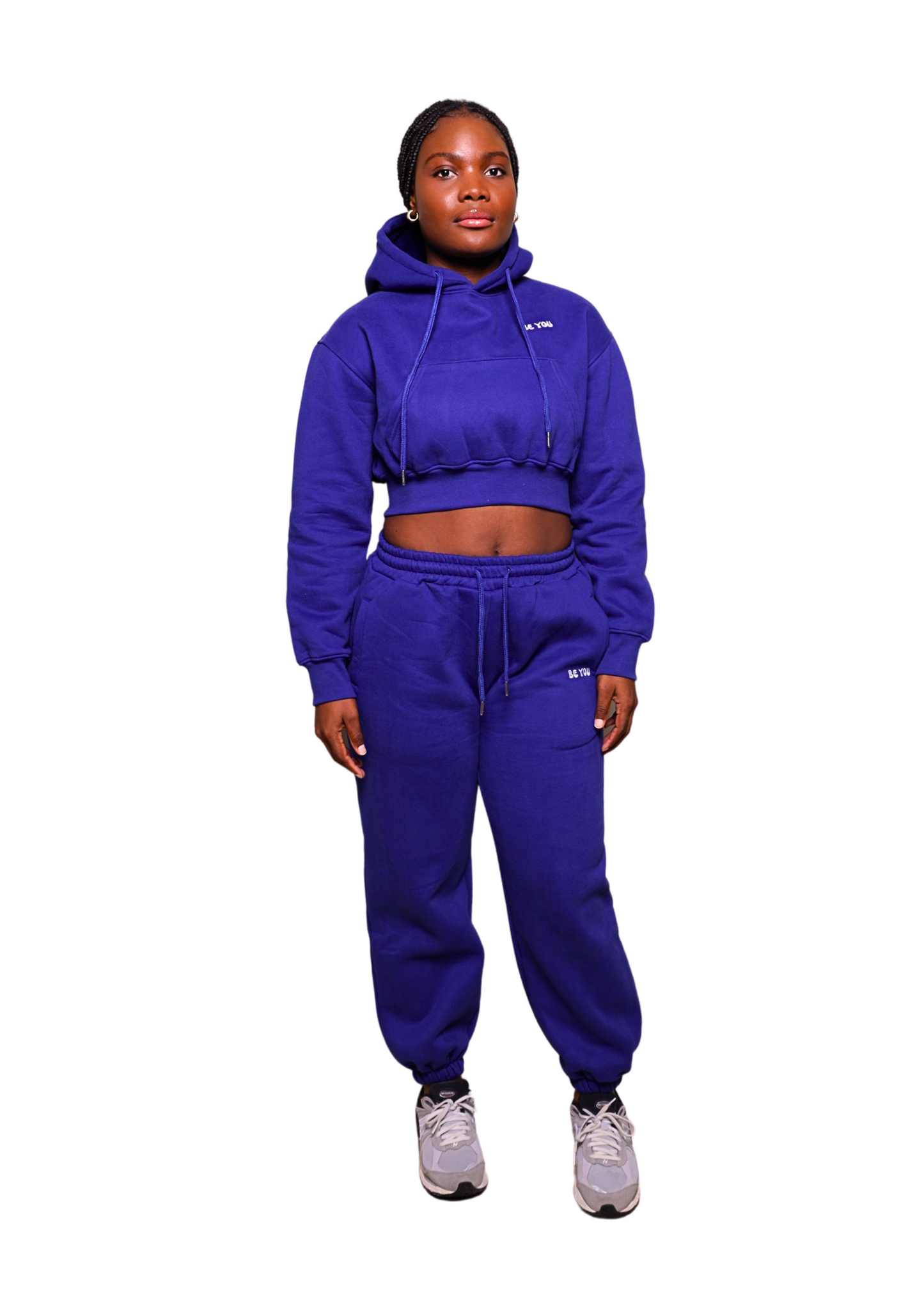 Royal Blue Heavy Cropped Hoodie