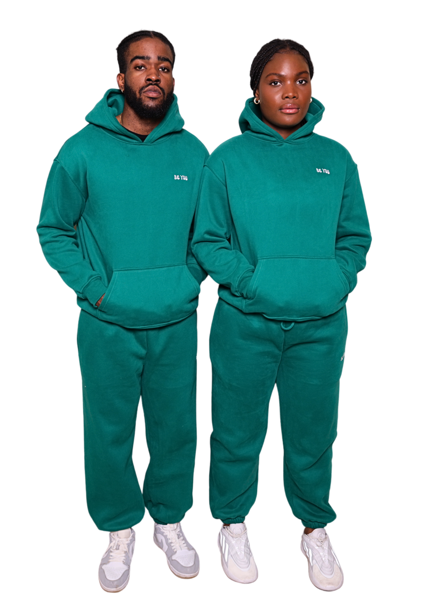 Ensemble de jogging à capuche et pull épais vert unisexe