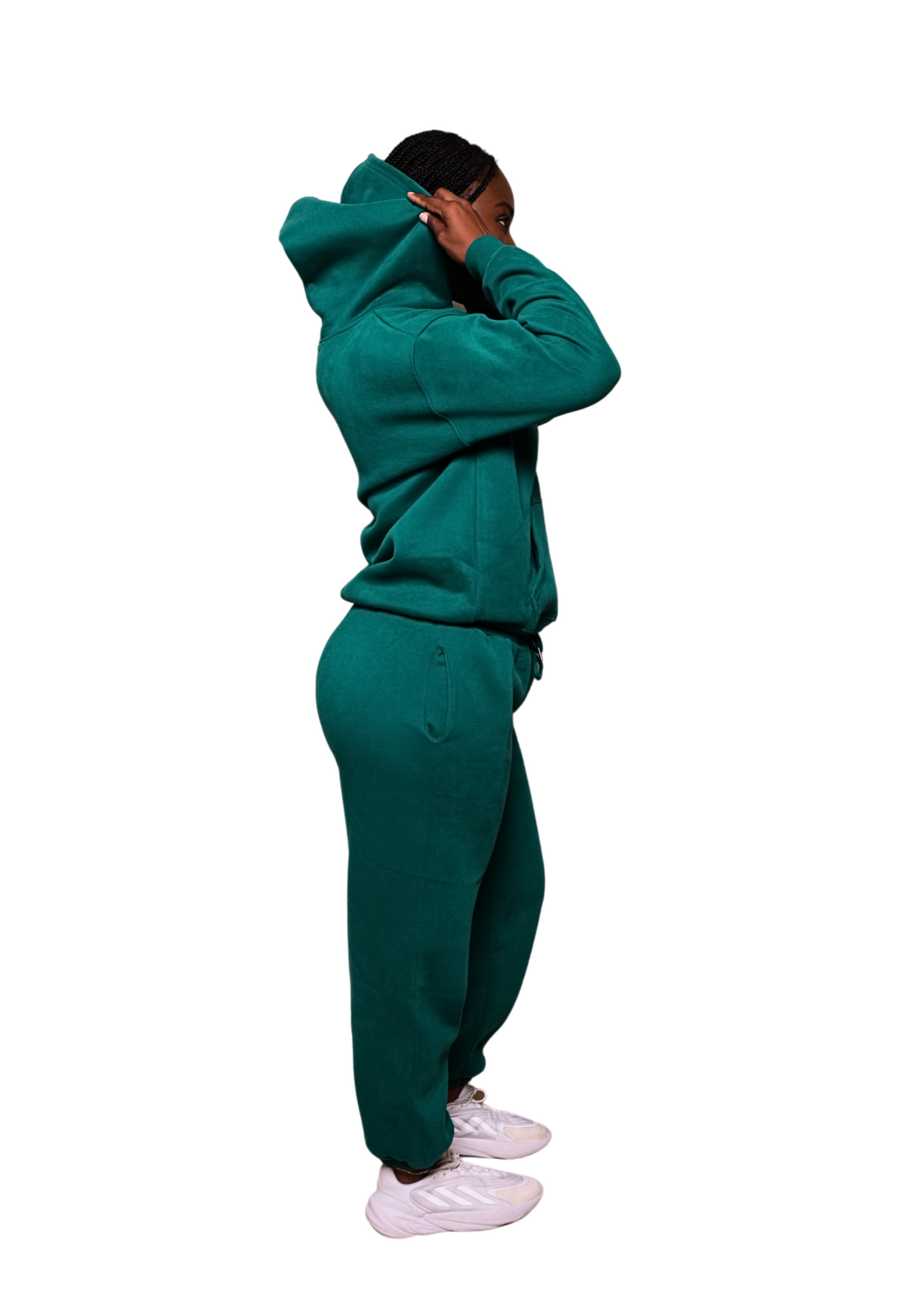 Ensemble de jogging à capuche et pull épais vert unisexe