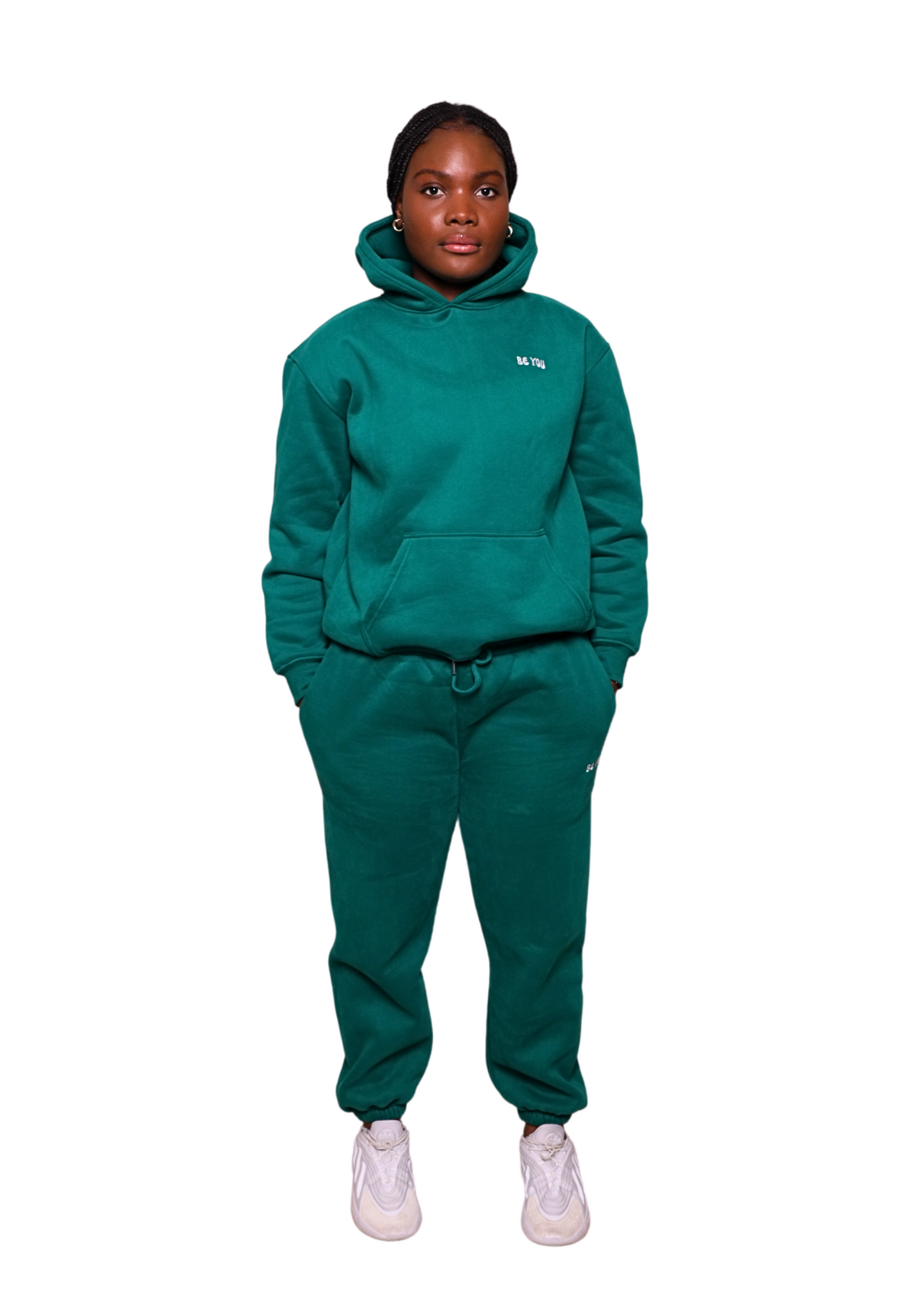 Ensemble de jogging à capuche et pull épais vert unisexe
