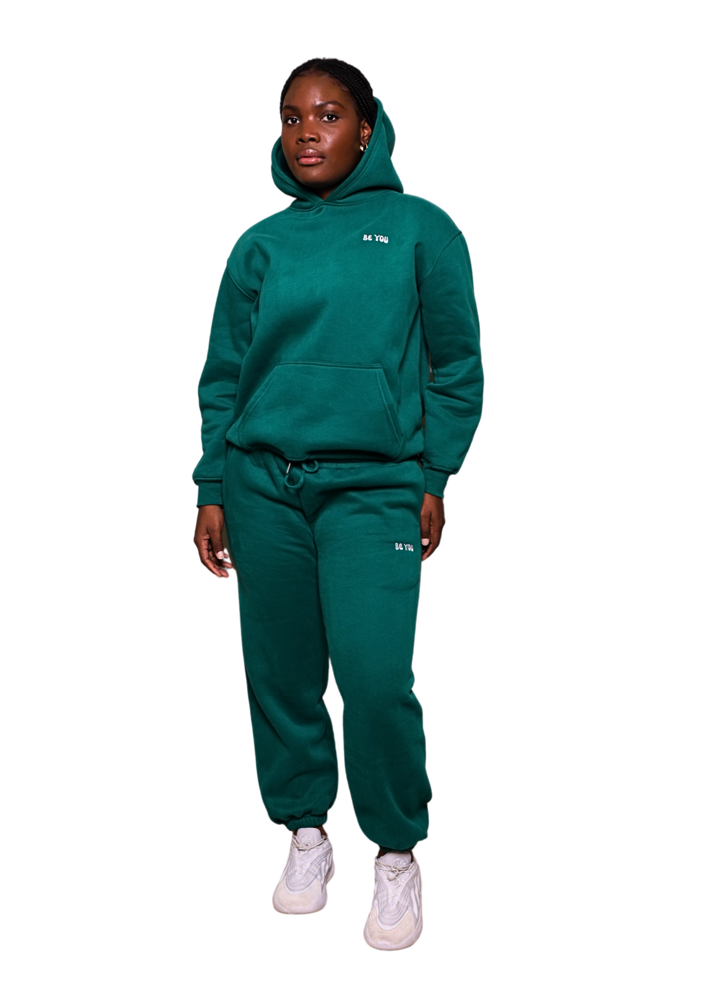 Ensemble de jogging à capuche et pull épais vert unisexe