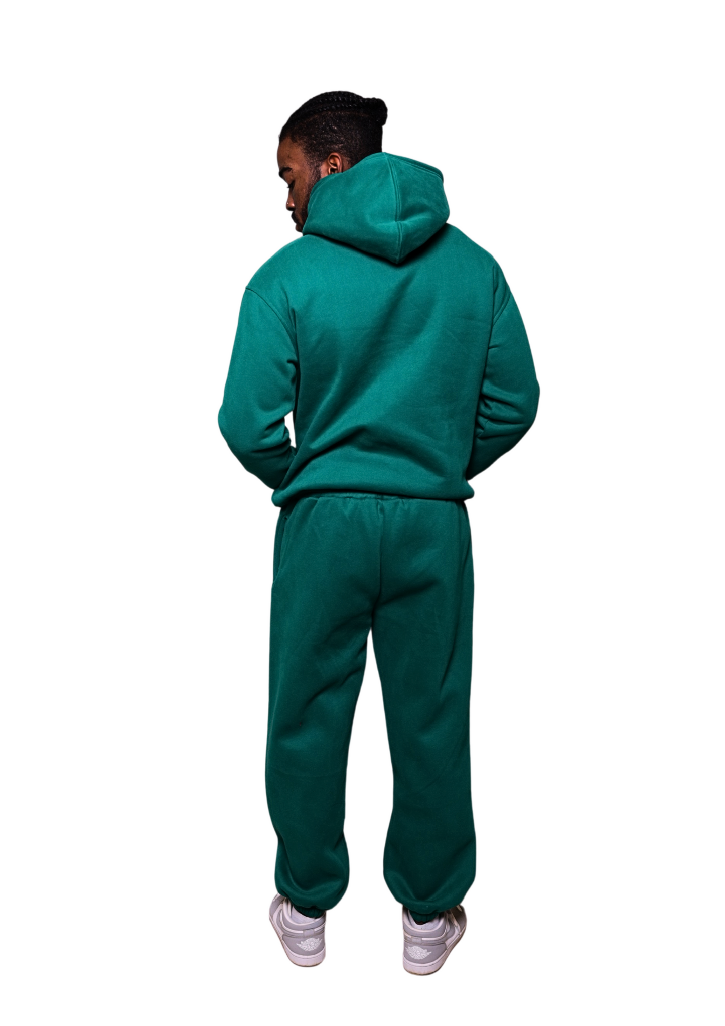 Ensemble de jogging à capuche et pull épais vert unisexe
