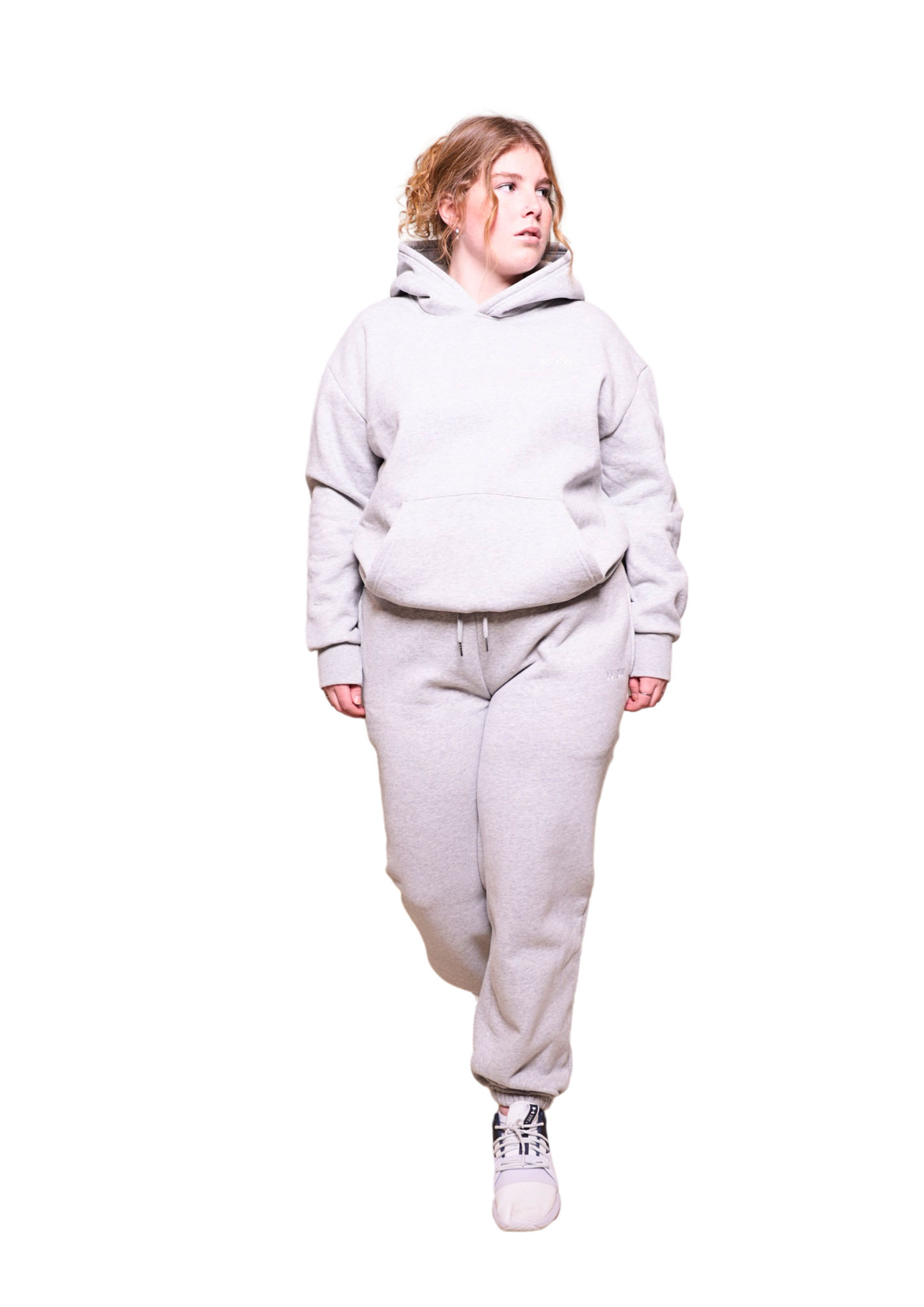 Unisex Grey Heavy pullover Hoodie Jogger Set
