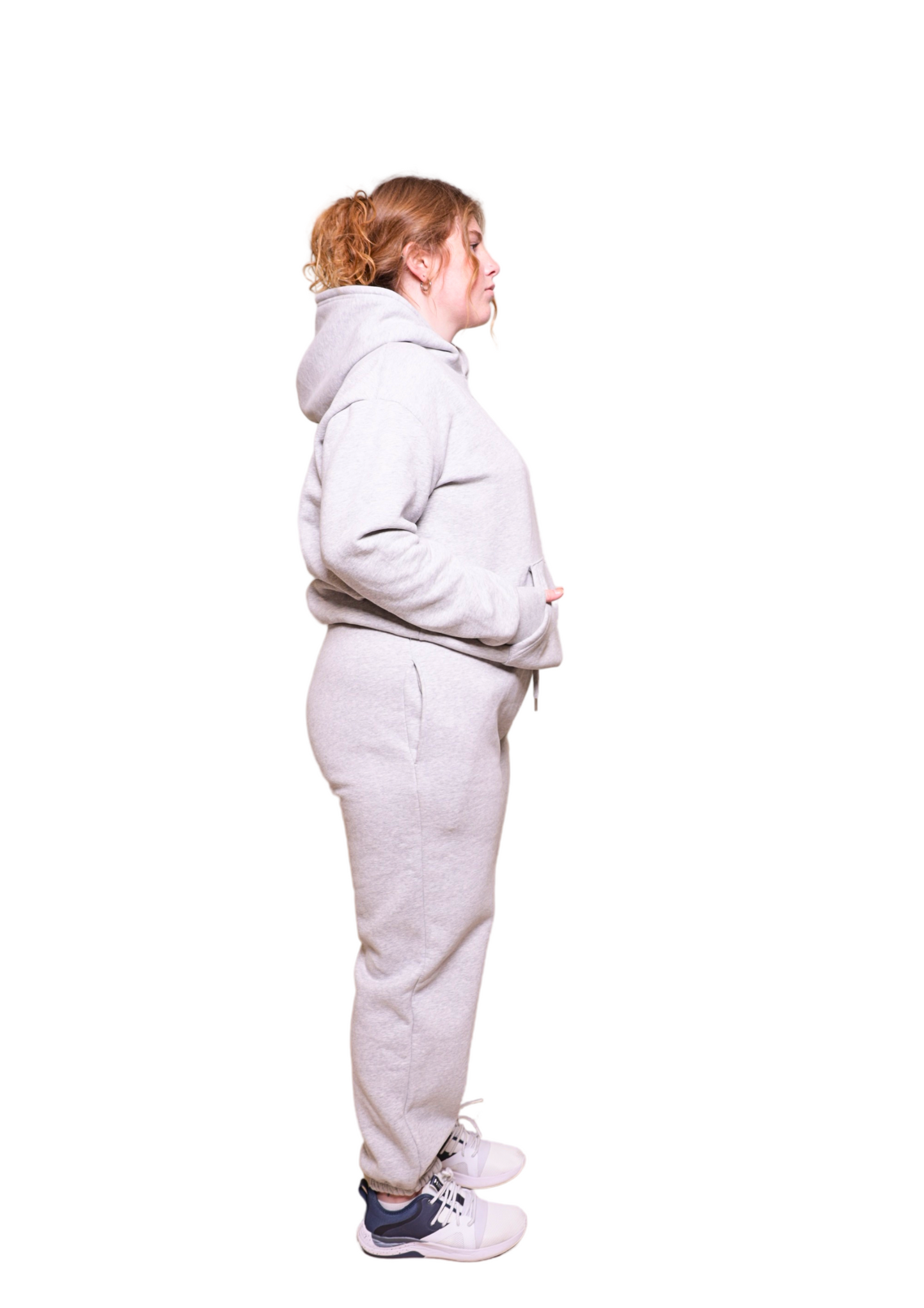 Unisex Grey Heavy pullover Hoodie Jogger Set