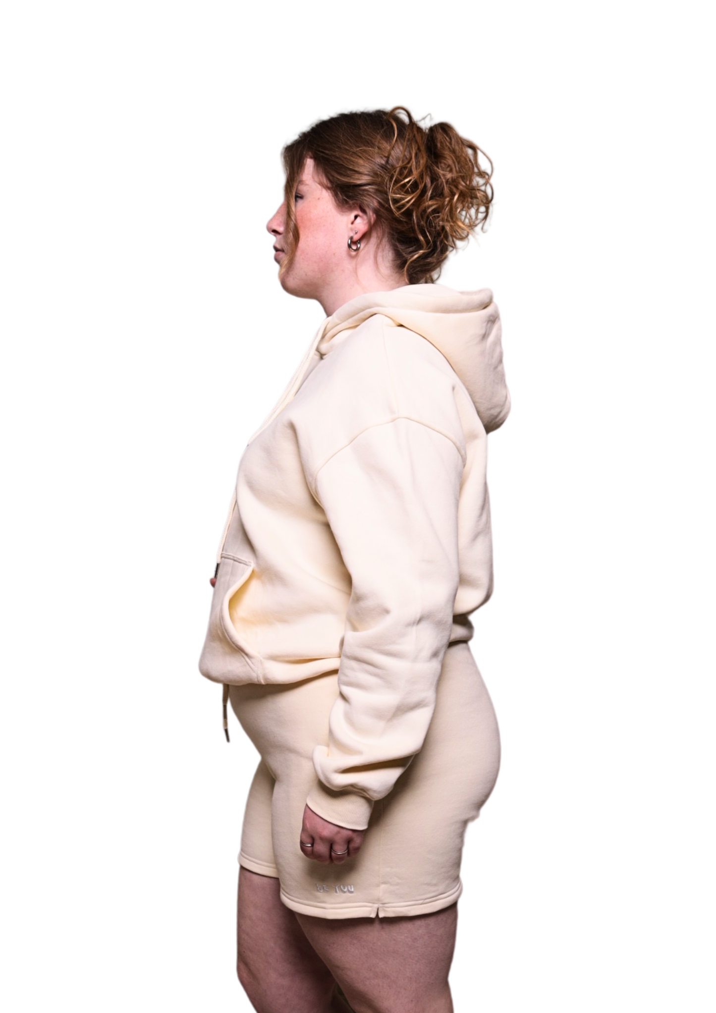 Beige Heavy Hoodie/Short Set