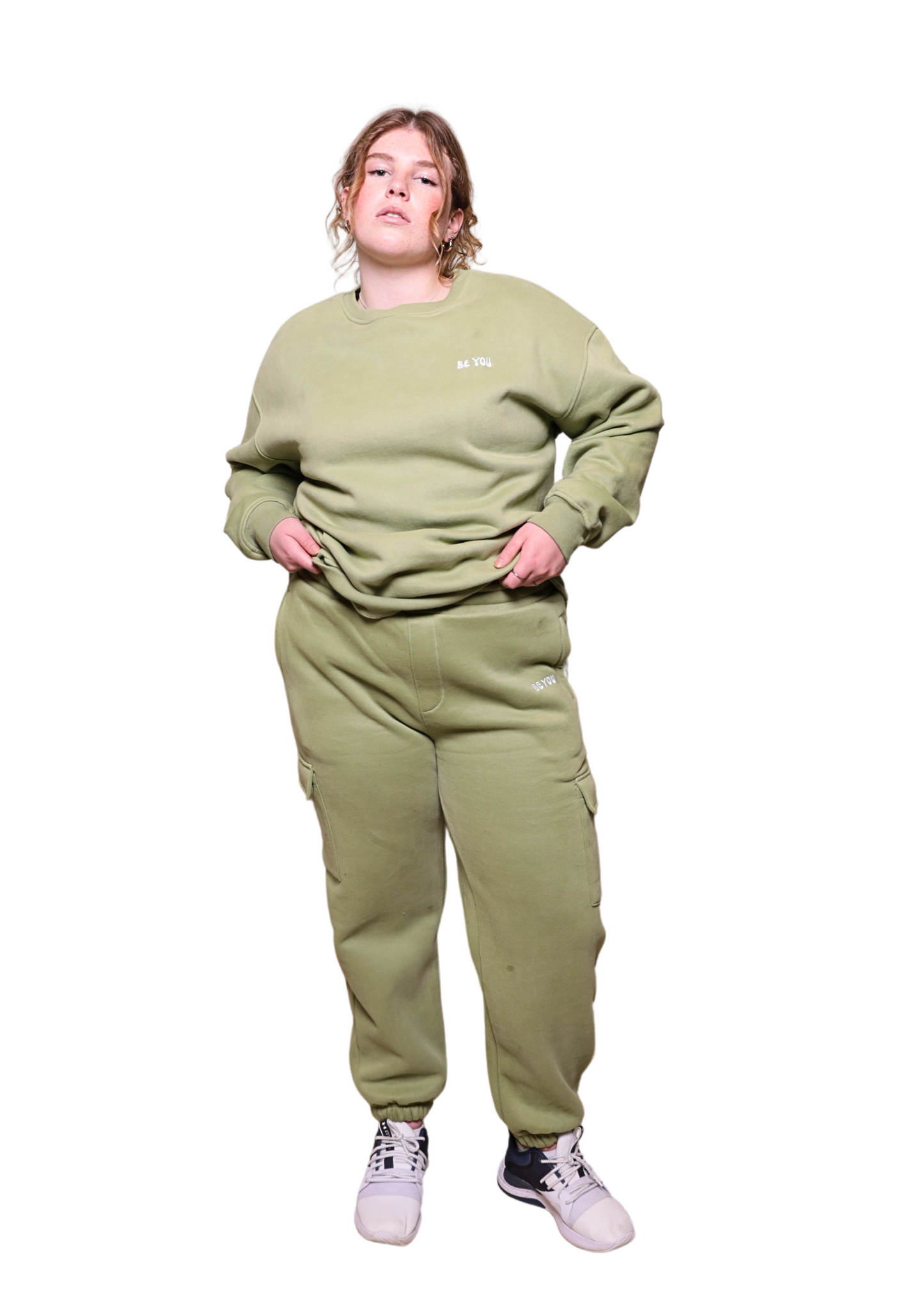 Ensemble de jogging sweat-shirt lourd vert clair unisexe