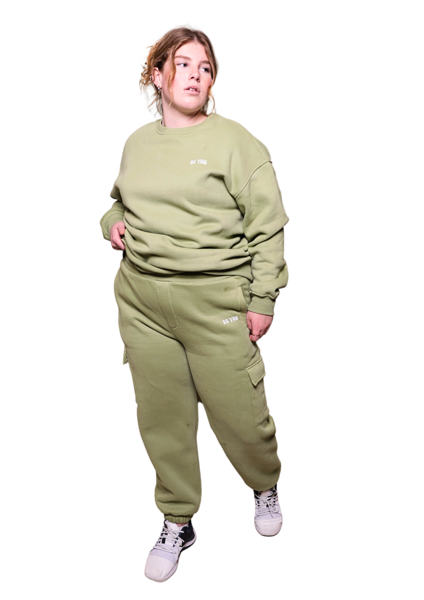 Ensemble de jogging sweat-shirt lourd vert clair unisexe