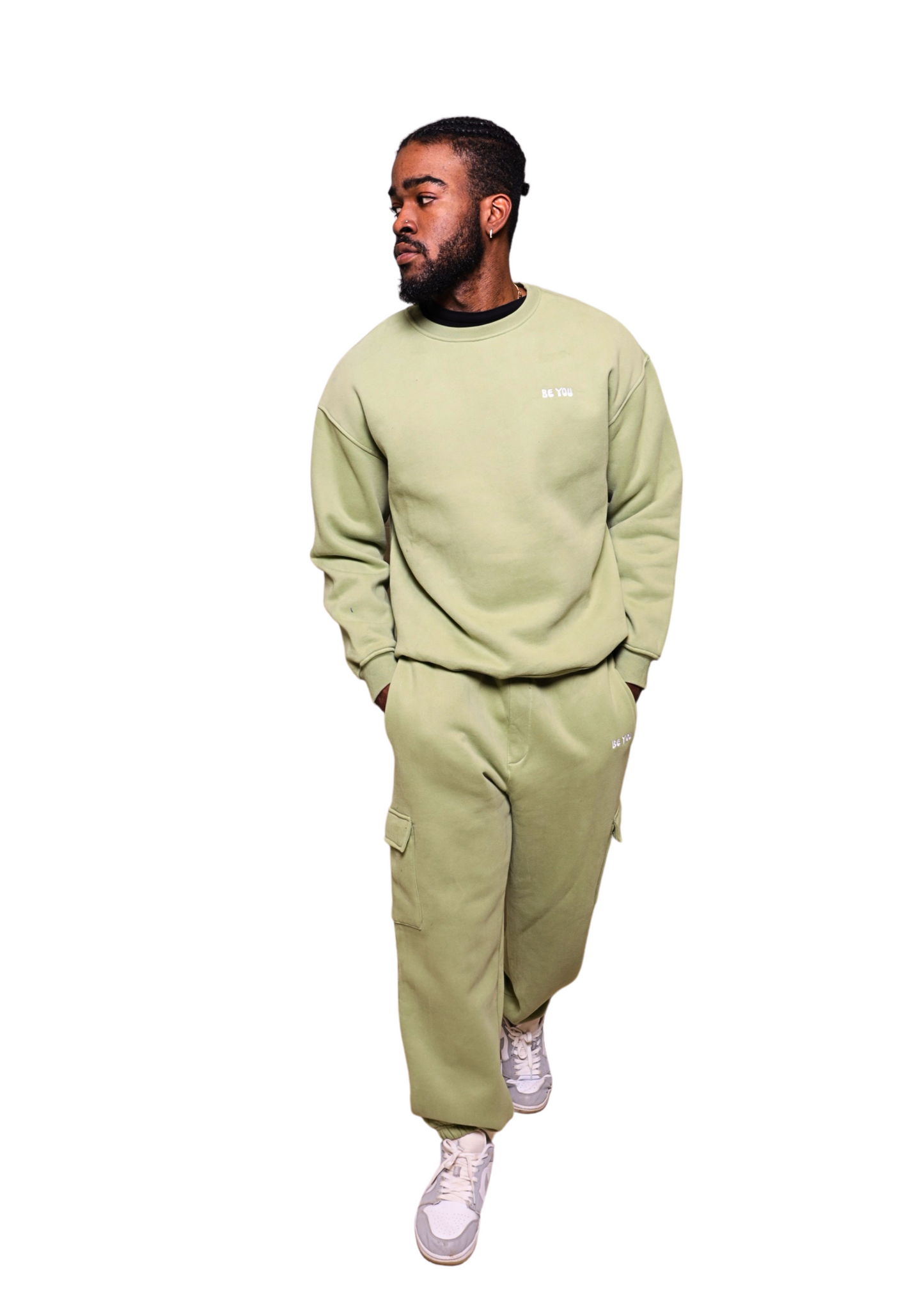 Ensemble de jogging sweat-shirt lourd vert clair unisexe