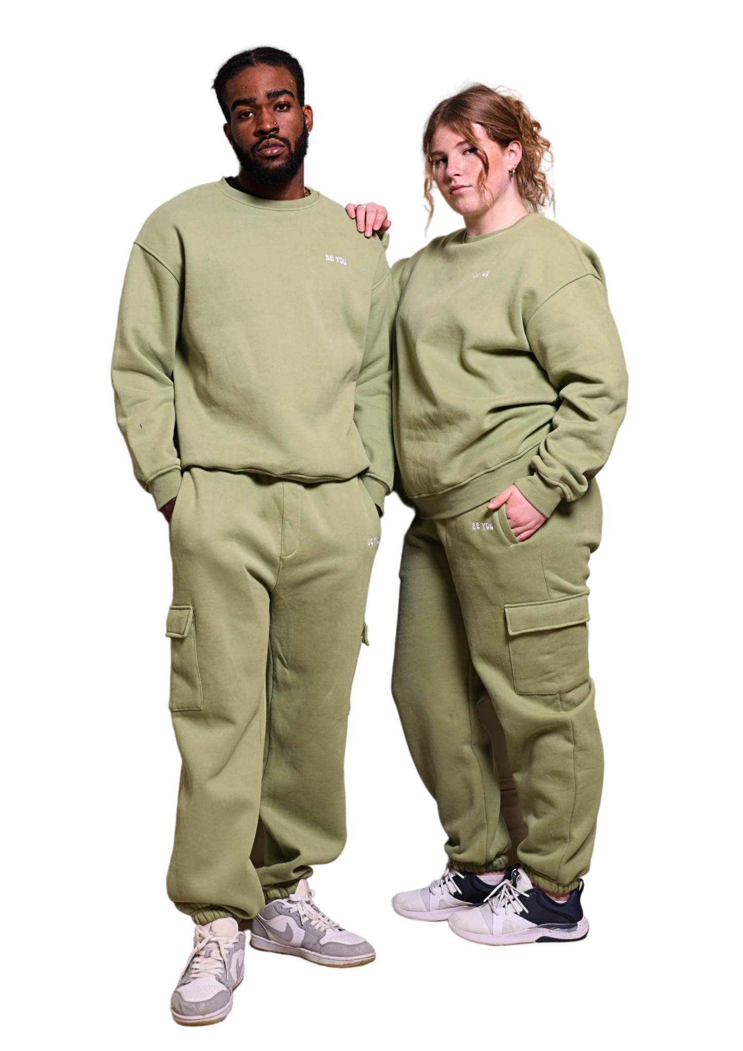 Ensemble de jogging sweat-shirt lourd vert clair unisexe