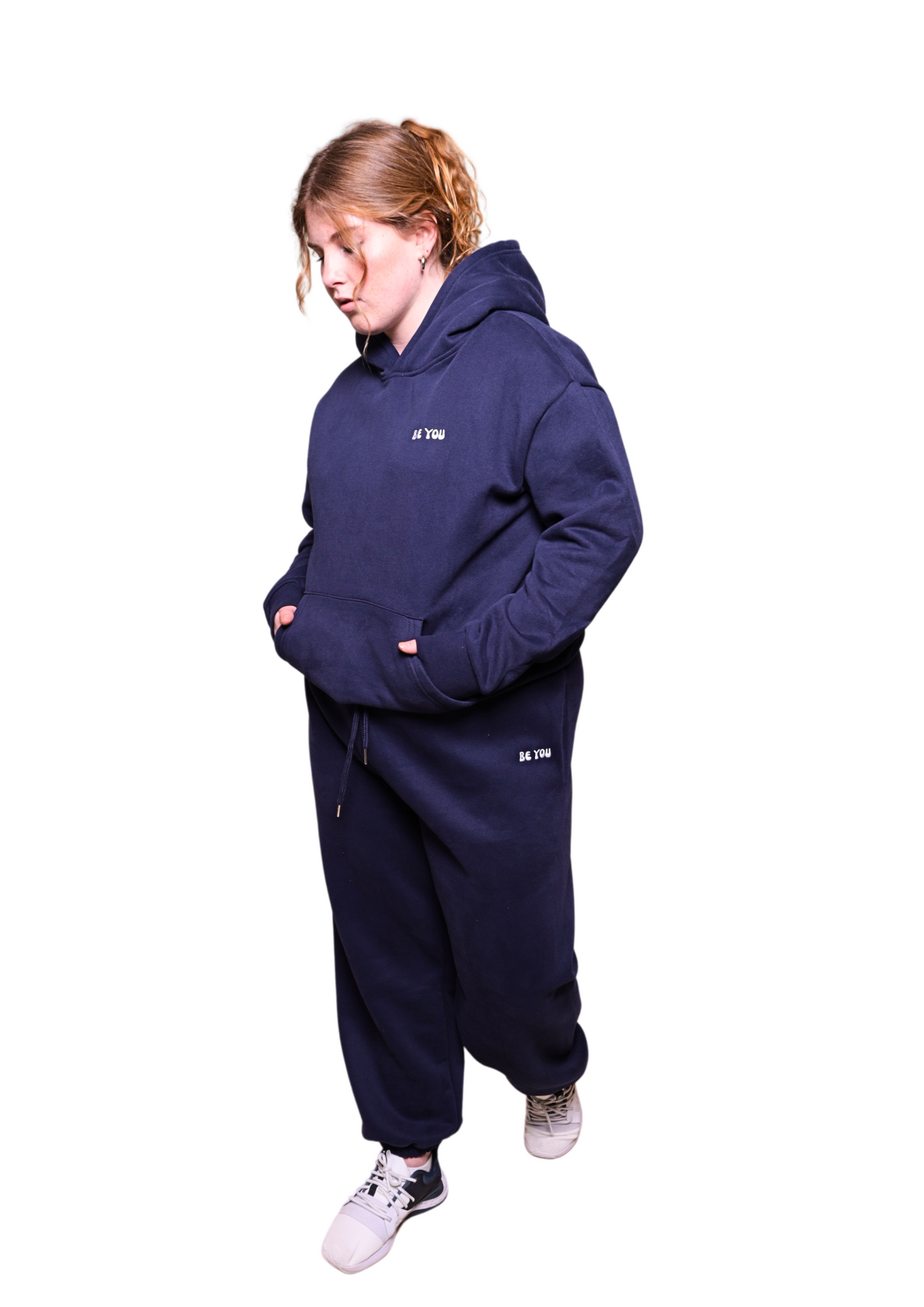 Ensemble de jogging à capuche et pull lourd bleu foncé unisexe