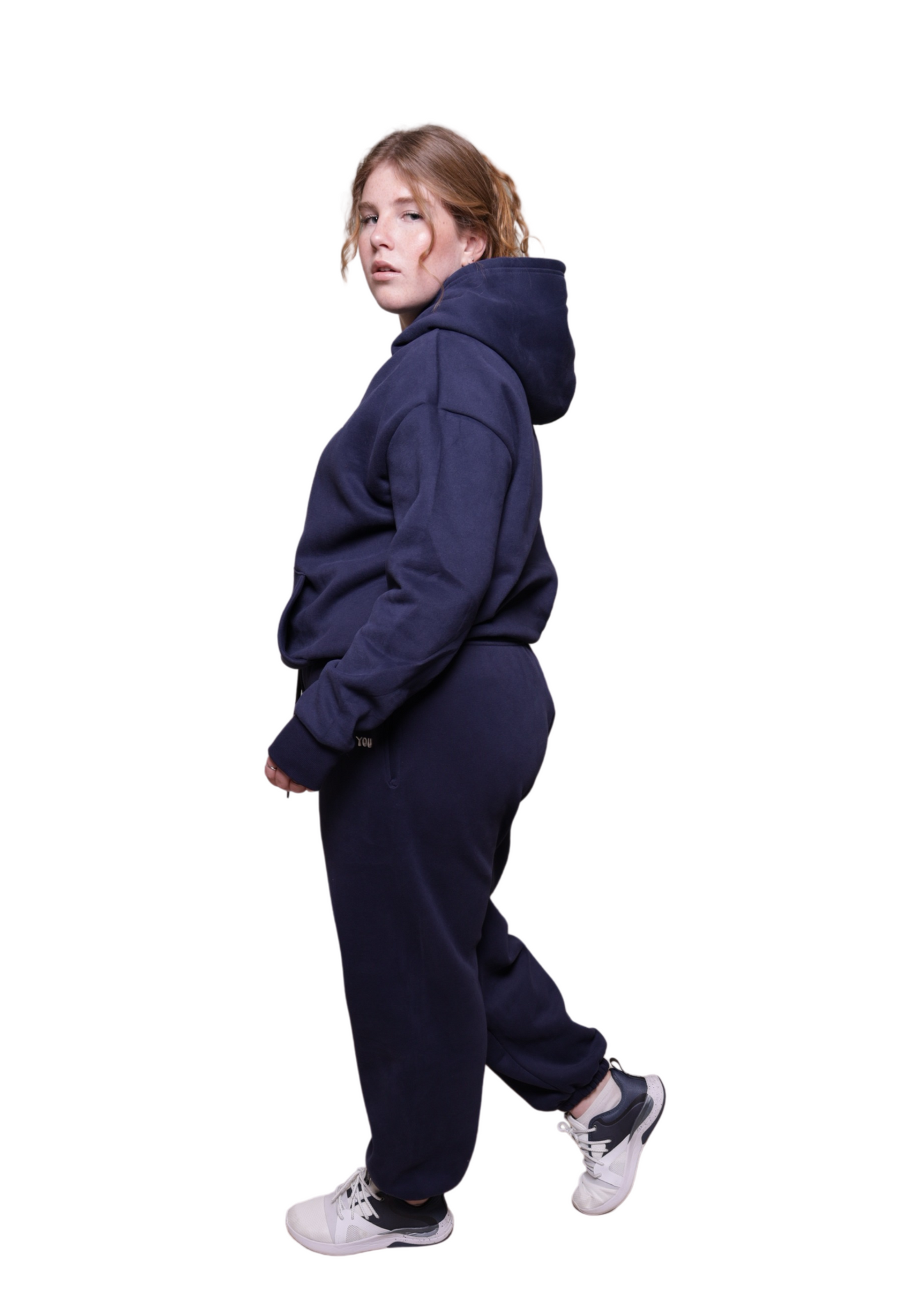 Ensemble de jogging à capuche et pull lourd bleu foncé unisexe