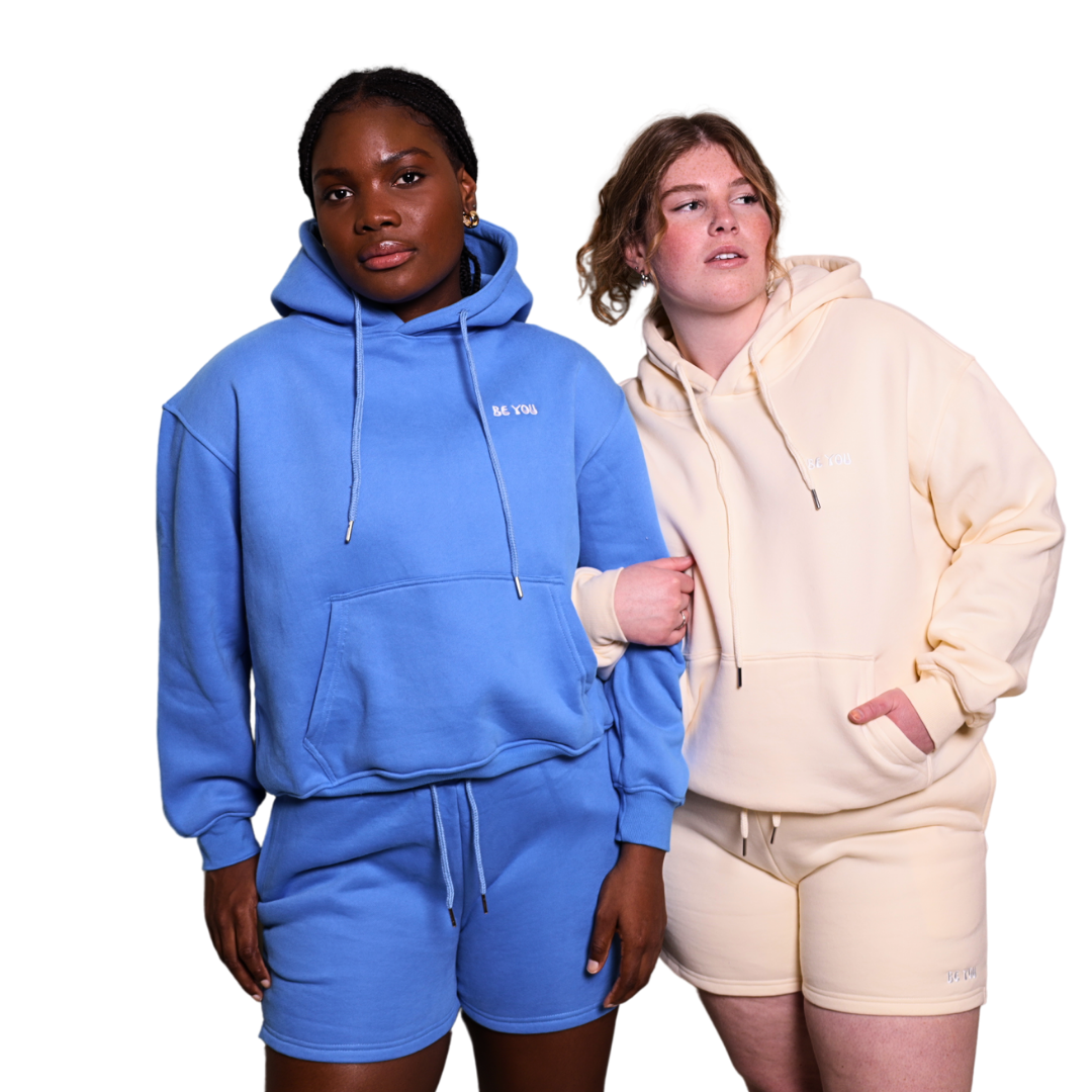 Beige Heavy Hoodie/Short Set