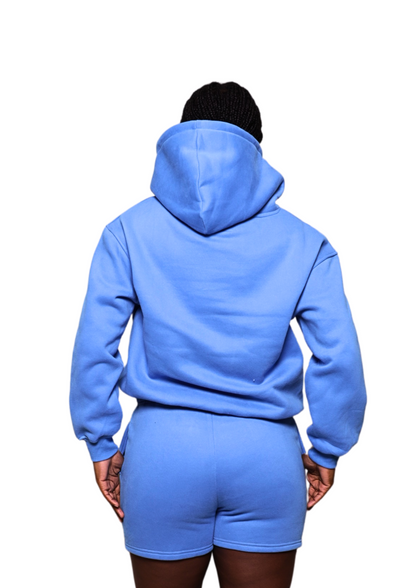 Light blue Heavy Hoodie/Short Set